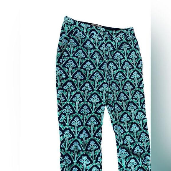 NWOT BODEN WOMENS VELVET PRINTED FLORAL GREEN DRESS PANTS WOMENS SIZE 4P - Picture 3 of 6